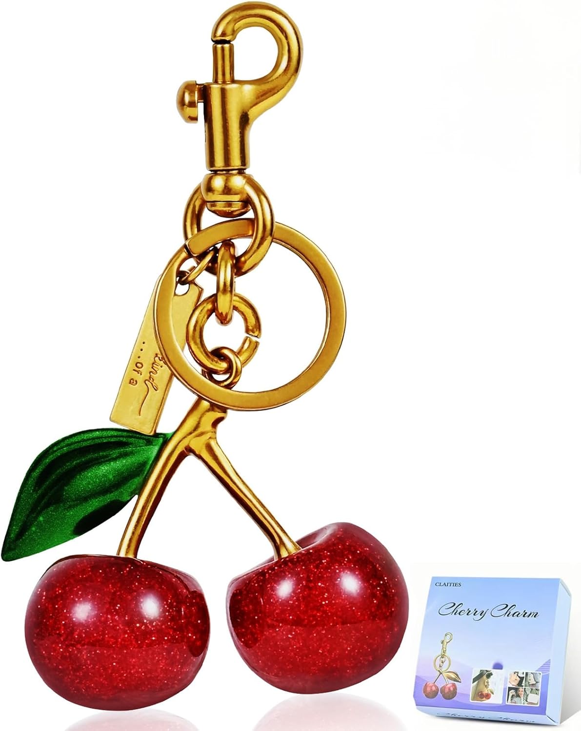 Cherry Bag Charm Purse Charms Keychain- Car Cherry Accessories Women Birthday Christmas Women Mothers Day Gifts